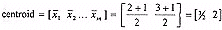 centroid of two vectors